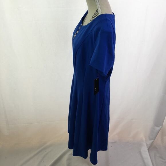 Alyx Fit and Flare Dress Cobalt Blue 8 - Picture 9 of 13